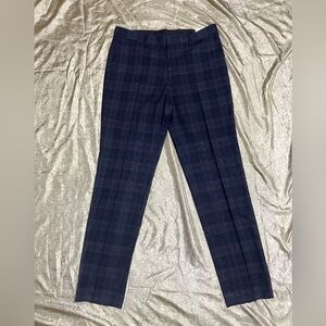 The Savile Row Co men’s dress pants NWT SIZE 33x32 Navy Plaid Trousers